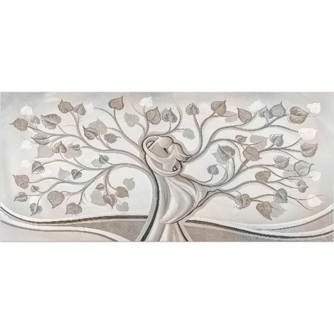 Lupia - Quadro moderno ALBERO ABBRACCIO MIX 45x100 Stampa Tela Albero della vita, amore e famiglia