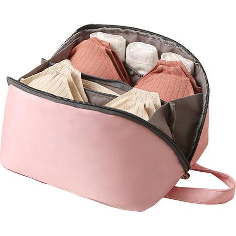 Sac De Rangement Pour Sous-vêtements, Portable Multicouche Pour Soutien-gorge, Chaussettes, Culottes, Lingerie, Sac Organisateur Pour Soutiens-gorge, Chaussettes, Sous-vêtements Et Cosmétiques(rose) (1/5)