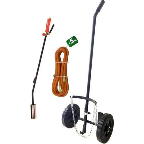 Kit Désherbeur Thermique Tuyau 5m - Chariot à Roues Gonflables - Efficace et Pratique - D-Work