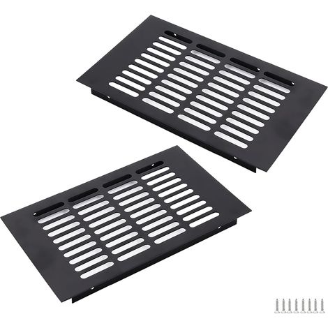 Lüftungsgitter – 2er-Pack – Aluminium – Schwarz – 250 x 150 mm – Für Schränke und Türen (1/5)