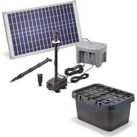 Kit bassin Aquarium extérieur avec pompe solaire 630L-25W avec filtre batterie et led (1/5)
