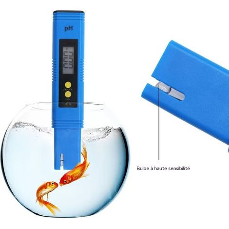 Testeur de pH pour la qualité de l'eau, boîtier en ABS durable, détecte avec précision l'acidité et l'alcalinité, convient aux aquariums, aux animaux de compagnie et autres milieux aquatiques, avec de (1/4)
