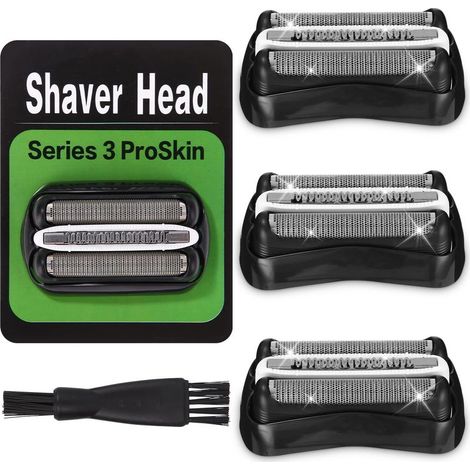 3-teiliges Scherkopf-Set, kompatibel mit Braun Series 3, 32B, für S3 3040S, 3000S, 310S, 300S und weitere Modelle, Scherfolie für Braun Series 3, hochwertiges Zubehör für eine perfekte Rasur. (1/5)