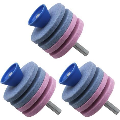 Universal Blade Sharpener for Lawn Mower, Blade Sharpener for Garden Tools, Blade Sharpener for Drills and Hand Drills (3pcs) (1/4)