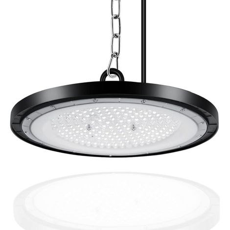 100W flying saucer light, 10000LM indoor floodlight, 6500K ultra-thin industrial flying saucer light, IP65 industrial indoor lighting workshop light, suitable for garage, factory, workshop, gymnasium. (1/5)