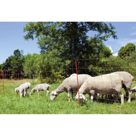 Filet électrifiable pour moutons OviNet 90 cm – 14 piquets PVC – 8 lignes électrifiées – Longueur 50m – Kerbl