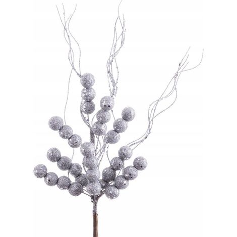 RAMA DECORATIVA DE PLATA WESTWING Acebo plateado 26 cm