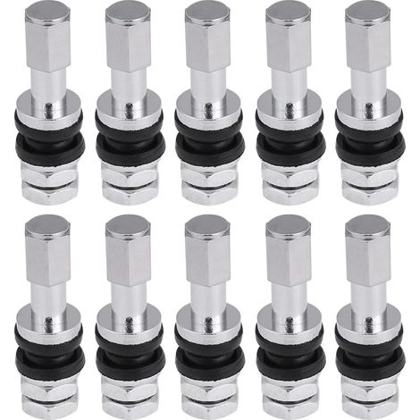 Confezione da 10 valvole per pneumatici tubeless per moto, auto e camion con tappo antipolvere, kit di riparazione per perdite o valvole.