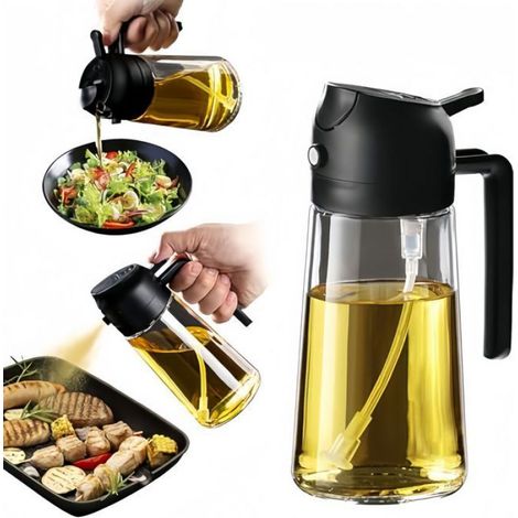 Pulvérisateur Huile - Verre 470 ml - Pour Friteuse À Air Cuisine Salades Vinaigrettes - 1 Pièce (1/4)