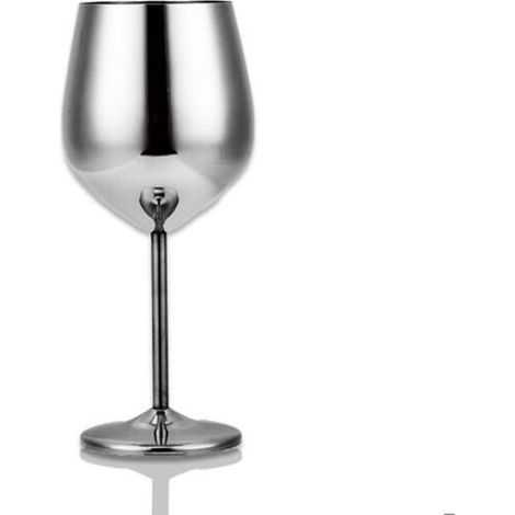 Verres à vin rouge en acier inoxydable de 500ml, tasses à jus, à boissons, outils de cuisine de fête, argent (1/4)