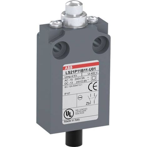 ABB ABB1SBV016011R3801 LS21P11B11-U01 Interrupteur de fin de course 400 V/AC poussoir à rappel IP67 1 pc(s) D75606