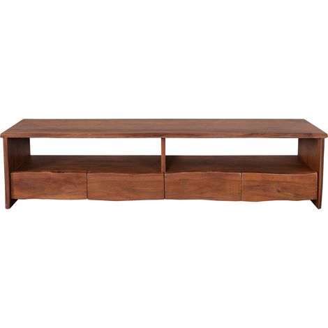 Lowboard TV-Board 190 x 45 x 50 cm Akazienholz massiv nussbaumfarben DAHLIA (1/5)
