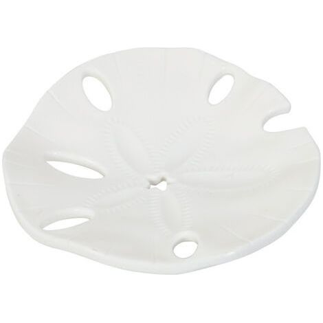 Lotus Leaf Soap Dish, White, 4.74" 24.5" Round No Drilling Soap Dish for Bathroom with Drain System. (1/5)