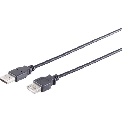 S-IMPULS USB-A Verlängerungskabel 2.0 schwarz 5m