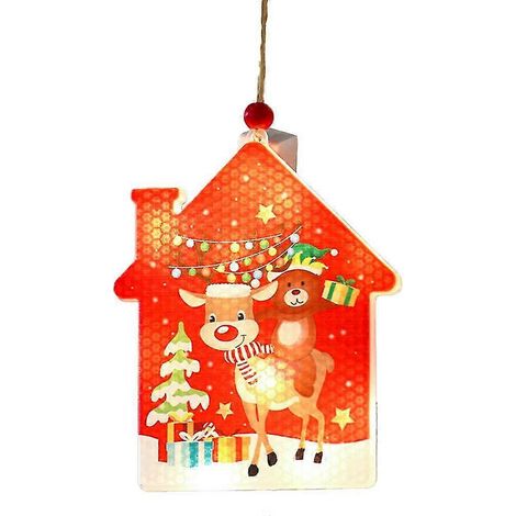 Maison lumineuse suspendue pour Noël, décorations lumineuses LED à suspendre pour sapin de Noël, décorations de fêtes et de vacances (1/5)