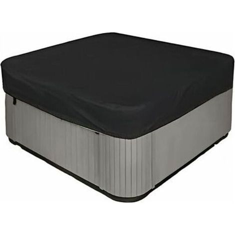 Housse de jacuzzi carrée 210D imperméable et résistante aux UV – 231 x 231 x 30 cm – Noir