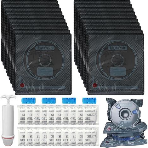20 Pcs Sac Sous Vide Filament 3D + 20 Sachet Dessicant, 31,5 x 33,5cm Réutilisable Sac de Rangement de Filament D'impression 3D avec 1 Pompe à Main et 4 Pinces D'étanchéité (1/5)