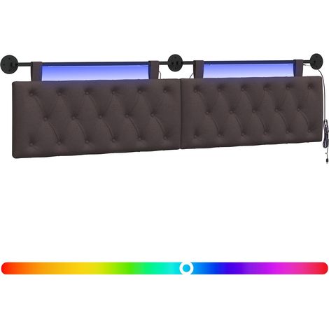 Maison Exclusive - Hängendes Kopfteil Mit LED Licht Dunkelbraun S (1/5)