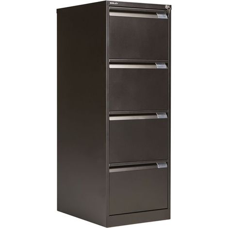 Bisley 4 Drawer Foolscap Filing Cabinet BS4G - Black (1/5)
