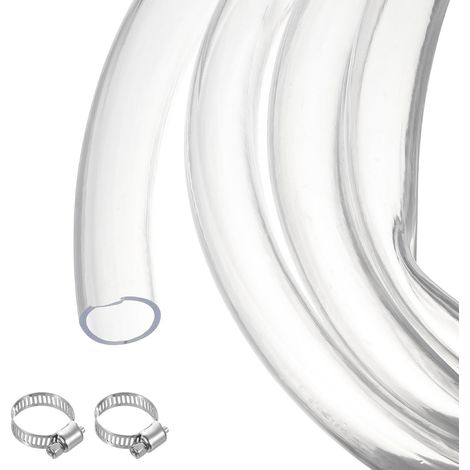 Tuyau En PVC Transparent 31.8mm x 38.1mm 10ft Tube En Plastique PVC Tuyau Souple Pour Eau Pour Tuyauterie Industrielle, Aquariums, Pompe, 1 1/4" DI 1 1/2" DE, Avec 2pcs Colliers (1/5)