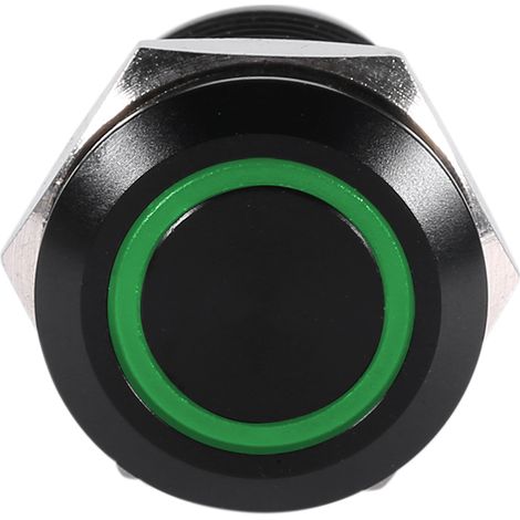 12-mm-LED-Momenttaster, schwarzes Gehäuse, 2 A, beleuchteter Knopf für Armaturenbrett, Auto, elektrische Steuerung (1/4)