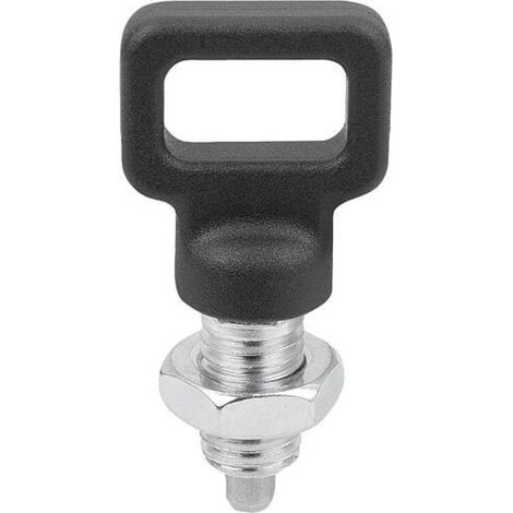KIPP Arretierbolzen mit Ösengriff Gr. 3 M16 D8 Form B ohne Rastnut mit Kontermutter (1/3)