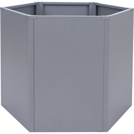 Hochbeet HHG-457, Metallhochbeet Gemüse-/Pflanzbeet Blumenkasten Pflanzkübel Garten Stahl 77x100x88cm grau