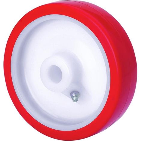 rueda po200-20-60 nucleo nylon blanco y banda poliur.rojo eje liso (1/2)