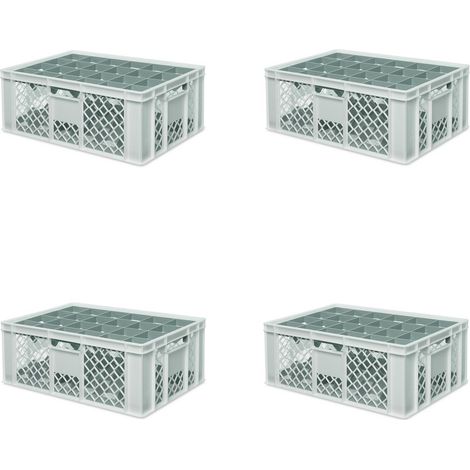 BRB 4x boîte en verre 600x400 mm 24 verres jusqu’à 205 mm de hauteur/diamètre 87 mm, blanc
