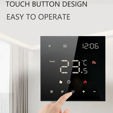 1 couleur : Noir Matériau : PC AC100 V-250 V Thermostat intelligent WiFi MOES Tuya (1/5)