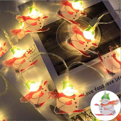 Guirlande Lumineuse De Noël À Piles - 20 Ampoules LED Multicolores - Pour Intérieur Et Extérieur - Alimentation Par Piles AA - Décoration Festive (1/5)