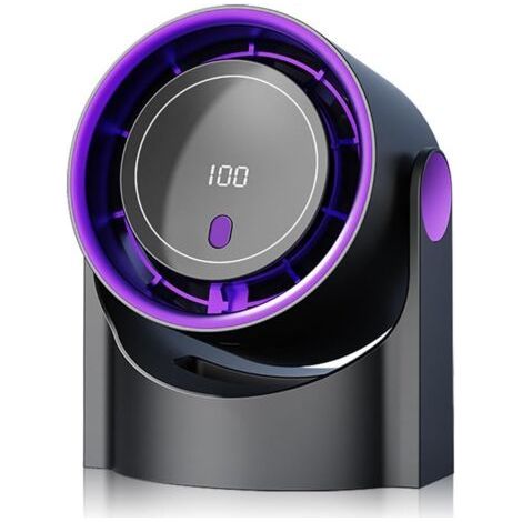 Ventilateur de table, 100 vitesses, ultra-silencieux, modes batterie et vitesse, affichage LED, grand angle de 180°, adapté au bureau, à la chambre, à la cuisine (1/5)