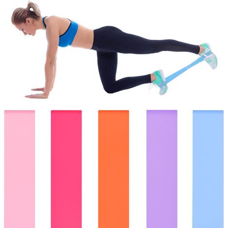 Corde d'exercice, bande de résistance au yoga Hip Pull Belt Leg Fitness Ceinture élastique Beautiful Hip Circle Squat Set Corde d'exercice en silicone Cinq pièces (1/5)