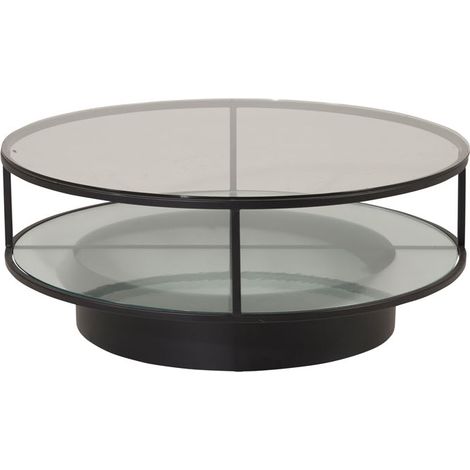 Falsterbo Couchtisch mit Ablage Ø100 cm Glas.