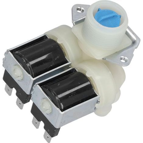 Válvula de entrada de repuesto para lavadora, válvula solenoide de 220 V a 240 V CA, válvula de doble cabezal, accesorios para lavadora (1/4)