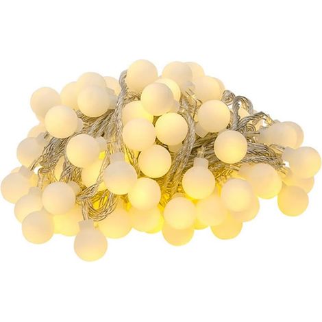 Guirlande Lumineuse LED - 6 M - 40 Ampoules Blanches Chaudes - Fonctionne sur Piles AA - Décoration Intérieure Extérieure - Fêtes Mariage Noël Halloween - Lot de 1 (1/5)