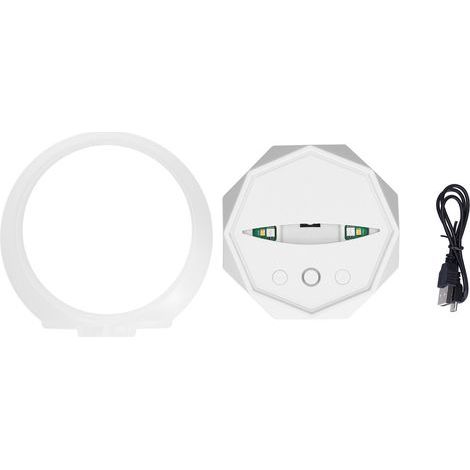 Enceinte Bluetooth 3 Ambiances Lumineuses, Design Unique et Portable pour Fêtes à Domicile - Blanc (1/5)
