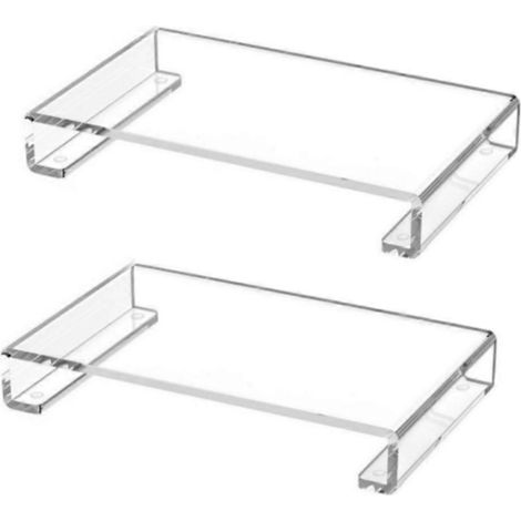Plateau de comptoir de salle de bain en acrylique : Plateau décoratif résistant à l'eau pour la cuisine et la salle de bain, plateau pour bougies (lot de 2) (1/5)