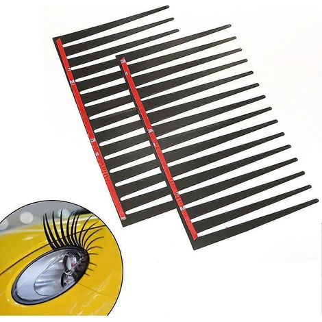 paires de faux cils pour voiture, autocollants noirs pour phares de voiture, autocollants décoratifs pour le style de votre voiture (1/5)