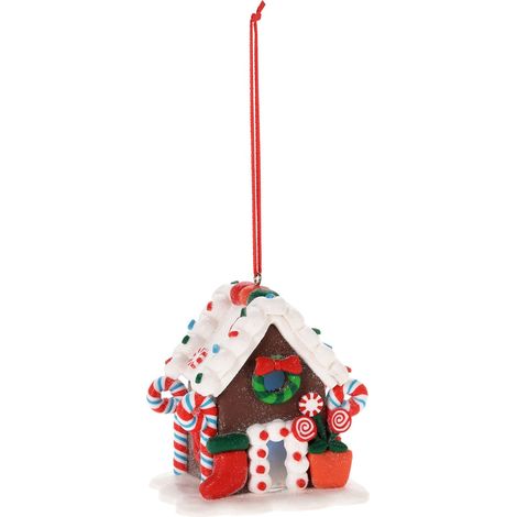 Pendente natalizio casetta per Albero di Natale con luce Led per decorazioni natalizie -Modello 1