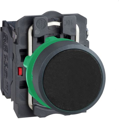 Harmony bouton-poussoir noir Ø22 - à impulsion affleurant - 1O+1F - XB5AA25 (1/4)