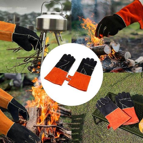 Gants en cuir, gants de soudure, gants de barbecue, gants de grillade pour four (1/4)
