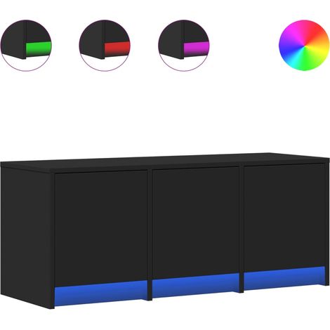 Maison Exclusive - TV-Schrank LED Schwarz 97x34x40 cm Holzwerksto