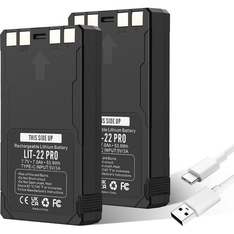 Lot de 2 Piles LIT-22 Pro de Rechange pour Batterie au Lithium LIT-22 Pro Compatible avec caméra Trail Flex Series (M, Dark, S-Dark, S, G36, Flex-Plus) câble de Type C Inclus (1/5)