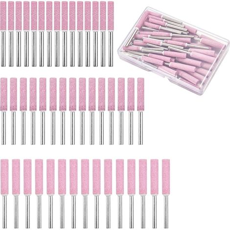 Lot de 45 Limes Céramiques pour Affûtage Chaîne Tronçonneuse 3 Tailles 4mm 4.8mm 5.5mm Avec Boîte Pour Pierre Bijou Bois Rose (1/5)