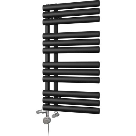 Percival - Black Dual Fuel Towel Rail H884mm x W500mm Thermostatic (1/3)