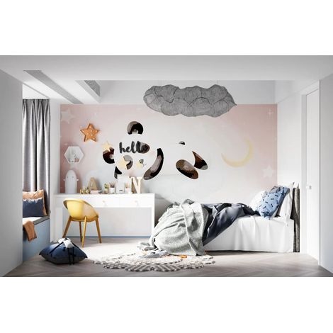 Papier Peint Enfant - Panda Endormi sur un Nuage - 150 x 250 cm (1/2)