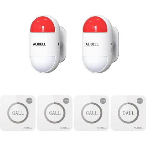 Kit de sirène stroboscopique à Distance, système d'alarme de Panique Puissant (Fonctionne avec Batterie et Chargement USB), système d'alarme d'urgence pour la Maison/Magasin/Usine/école (1/5)