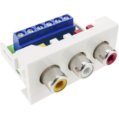 BeMatik - Module 45x22 5mm audio et vidéo 3xRCA (1/4)