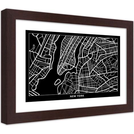 Quadro con cornice, Piano di New York - 90x60 (1/5)